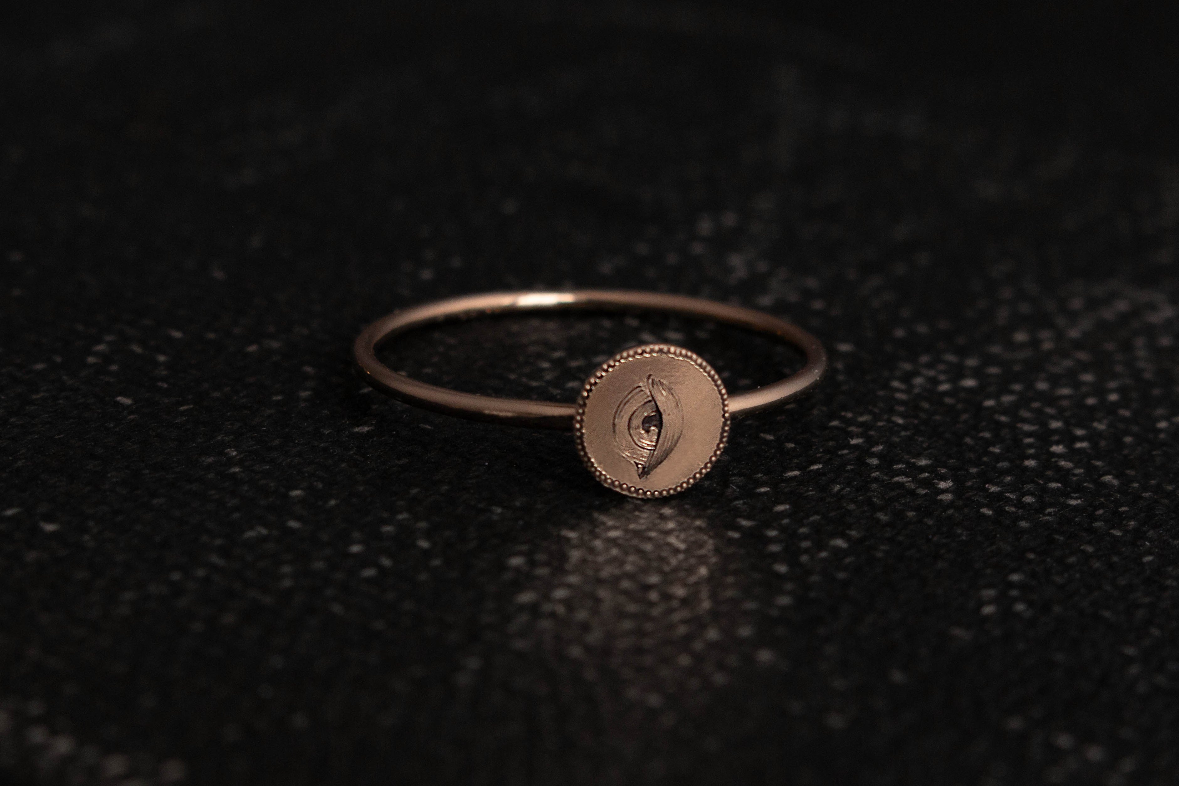 No. 22 - Dainty Eye of Protection Ring (Gold) Sizes 7 & 8