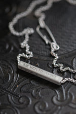 Load image into Gallery viewer, No. 2 ~ Memento Mori Bar Necklace ~ 20 in. Chain
