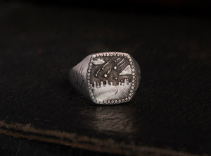No. 25 - End of Days Sculpted Asteroid Signet Ring | Size 10