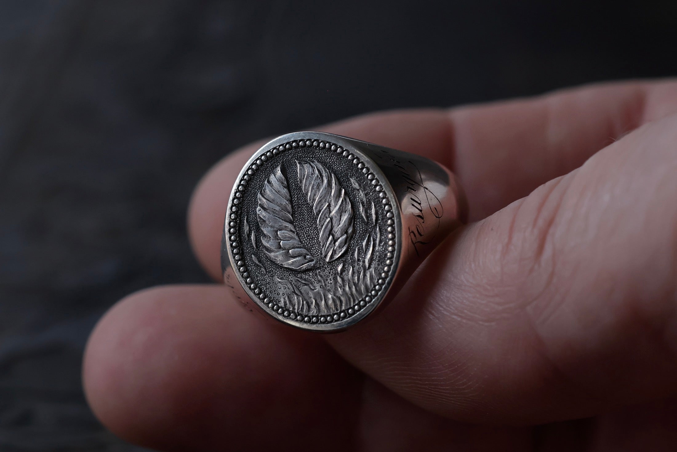 No. 16 ~ Large Oval Phoenix Signet Ring {preview}
