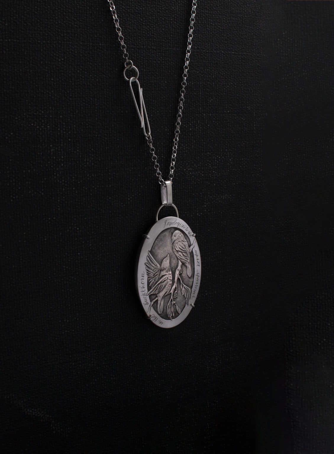 No. 27 - Sparrows in Buckthorn –Long Pendant Necklace