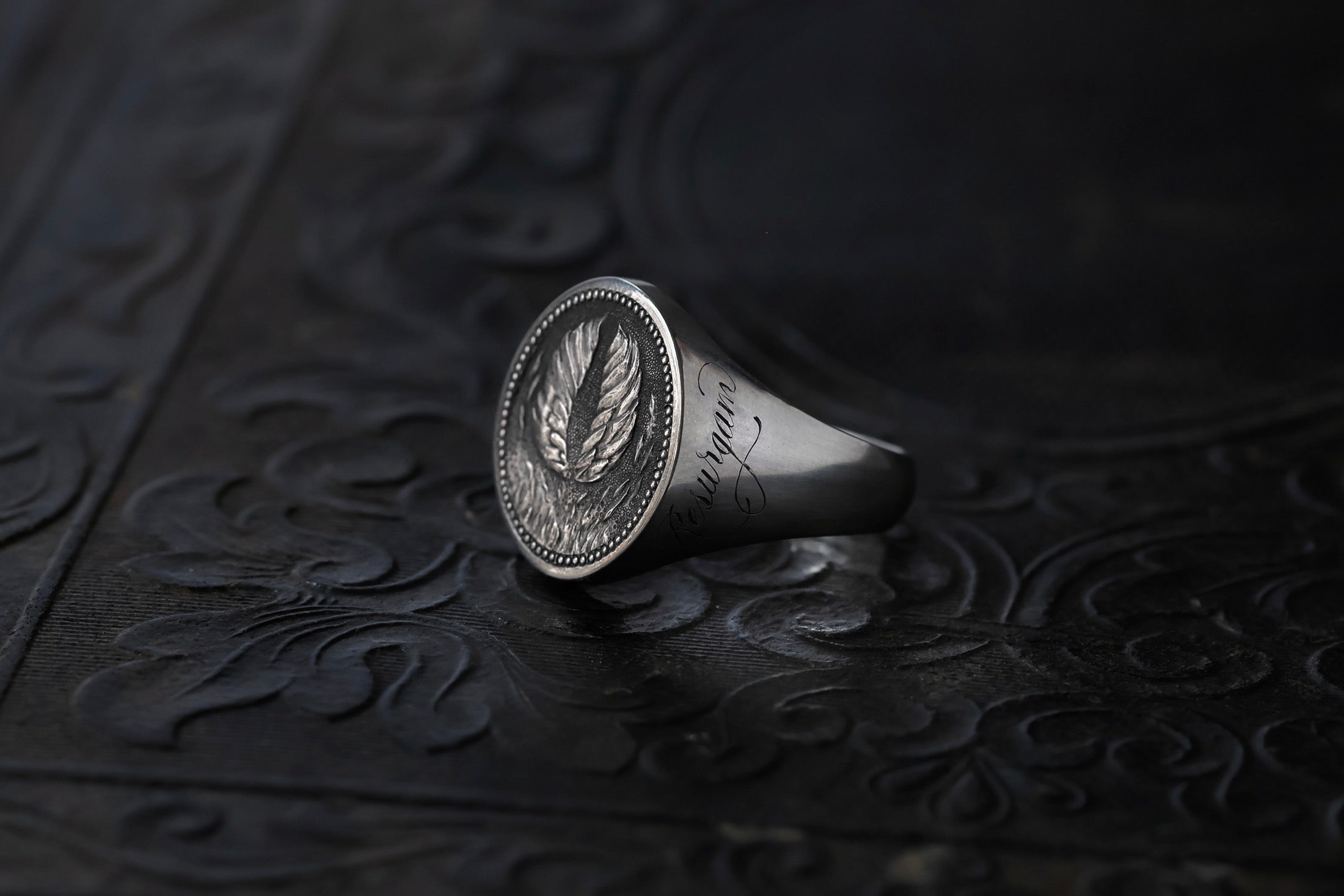 No. 16 ~ Large Oval Phoenix Signet Ring {preview}