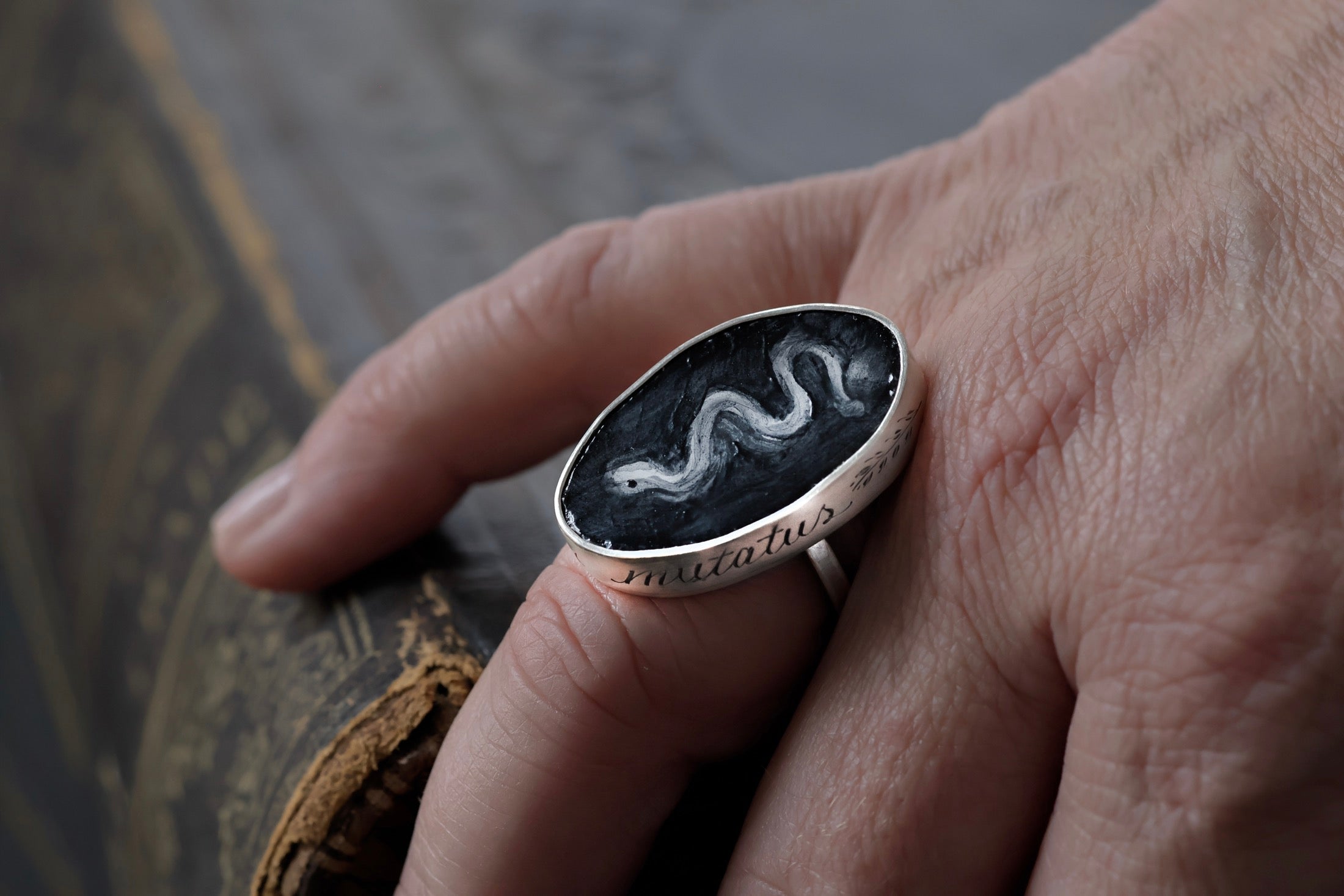 No. 19 ~ Minimal Enamel Snake Ring {preview}