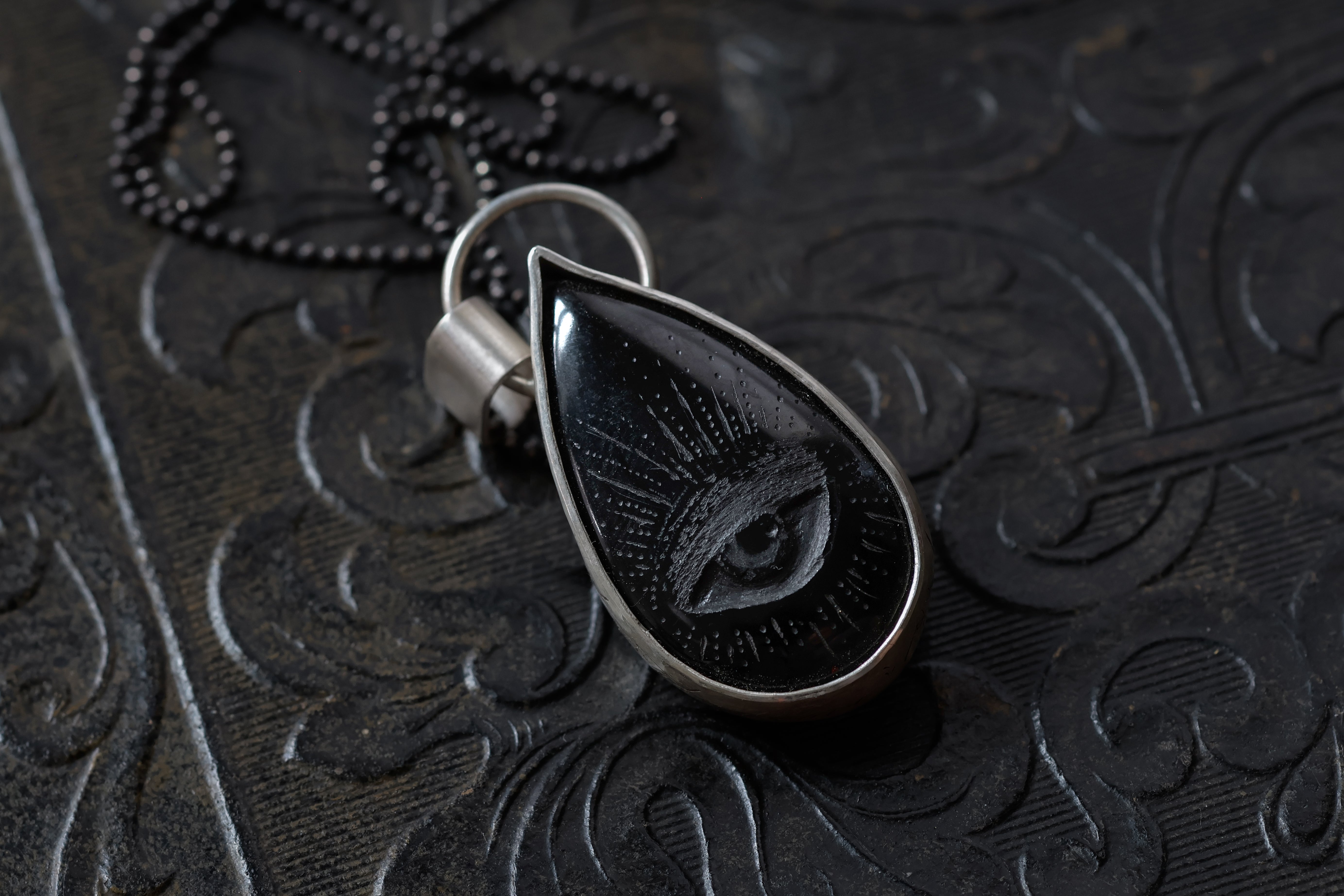 No. 10 ~ Jet Eye of Providence Necklace {preview}