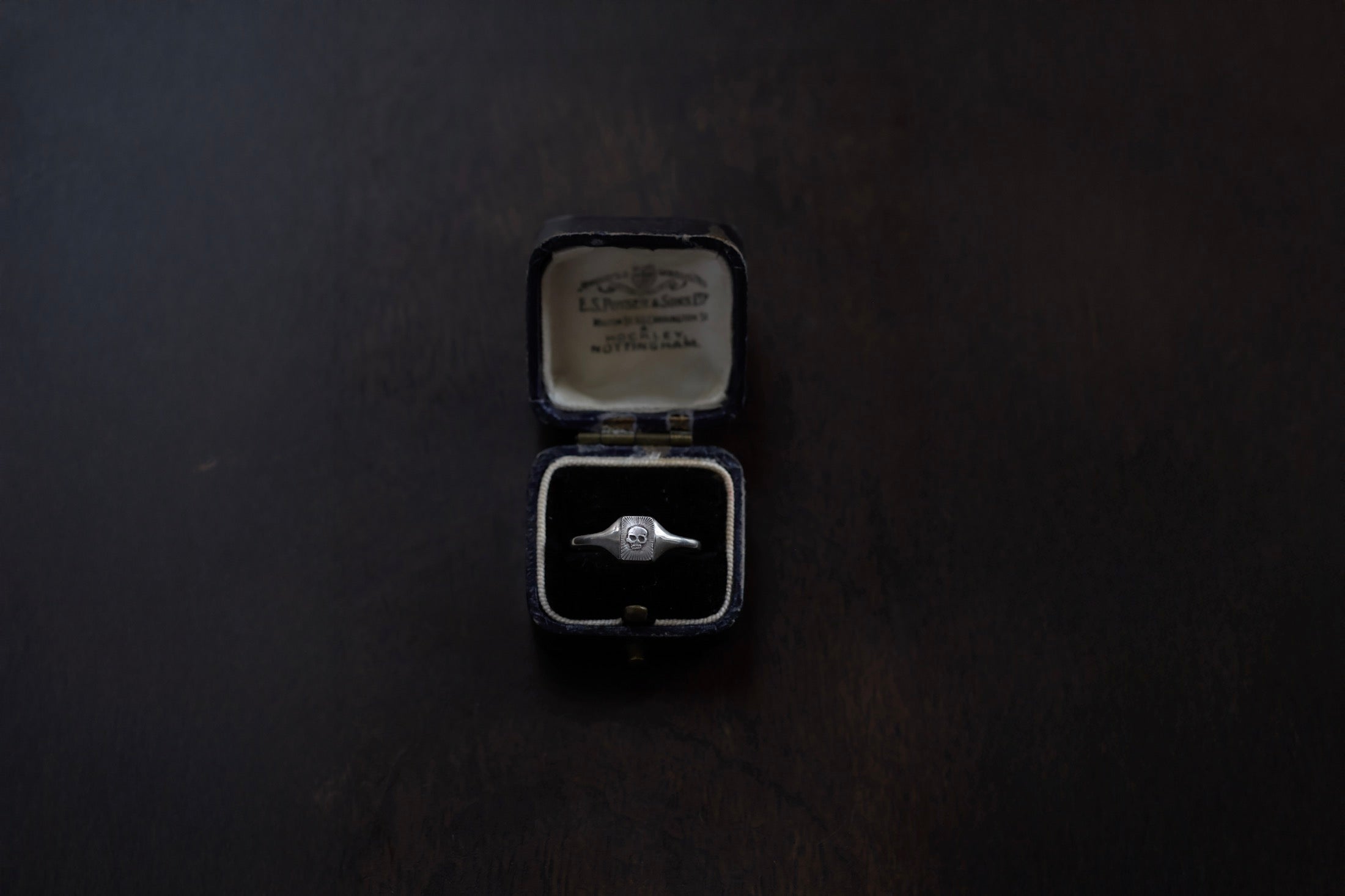 No. 24 ~ Tiny Engraved Skull Signet Ring {preview}